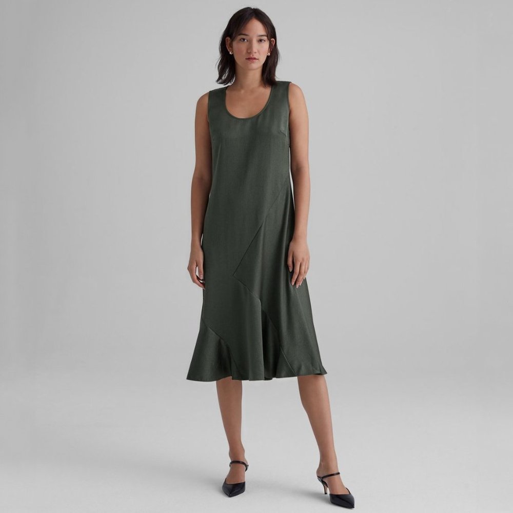 club monaco slip dress Club Monaco Hammered Satin Midi Slip Dress